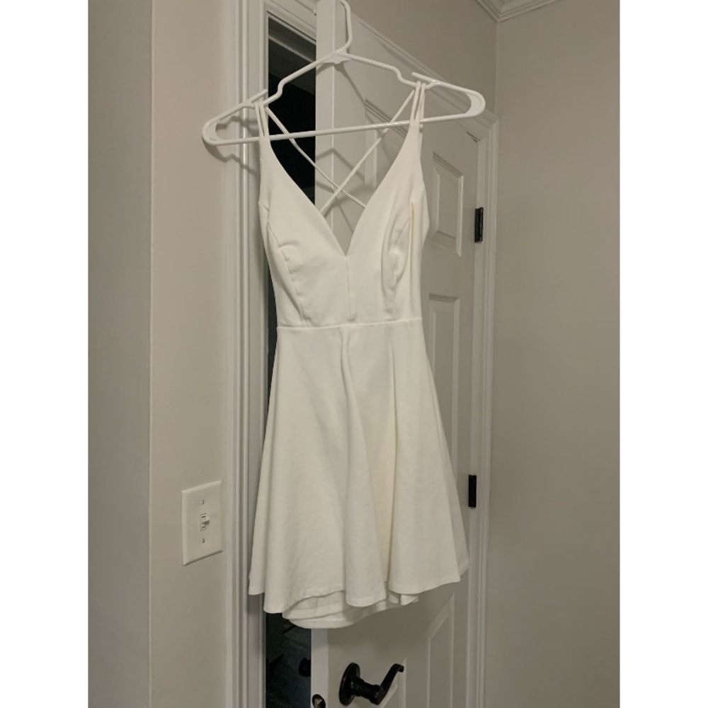 Lulus small white backless skater dress